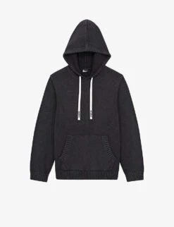 THE KOOPLES Logo-drawstrings Knitted Cotton-blend Hoody