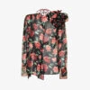 Magda Butrym Floral-embellished Relaxed-fit Silk Blouse