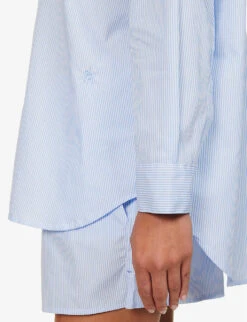 Sadie Striped Cotton Shirt -Ress Clothing Shop R04183727 DUSTYBLUWHTSTRIPE ALT03