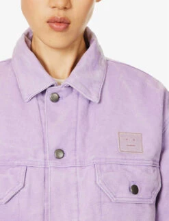 Acne Studios Orsan Brand-appliqué Padded Denim Jacket -Ress Clothing Shop R04185131 SMOKYPURPLE ALT04