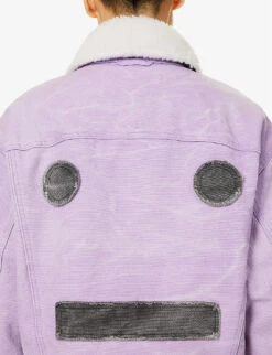 Acne Studios Orsan Brand-appliqué Padded Denim Jacket -Ress Clothing Shop R04185131 SMOKYPURPLE ALT05