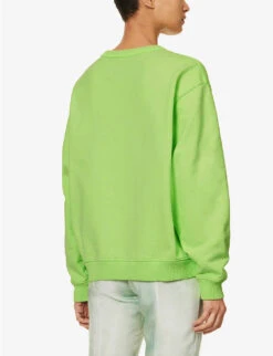 Acne Studios Fierre Logo-print Cotton-jersey Sweatshirt -Ress Clothing Shop R04185160 FLUOGREEN ALT03