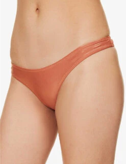 It's Now Cool Luxe Metallic Triangle Bikini Bottoms -Ress Clothing Shop R04185540 BRONZE ALT02