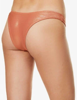 It's Now Cool Luxe Metallic Triangle Bikini Bottoms -Ress Clothing Shop R04185540 BRONZE ALT03