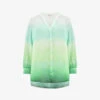 V-neck Gradient-pattern Woven Shirt -Ress Clothing Shop R04185913 GREEN M