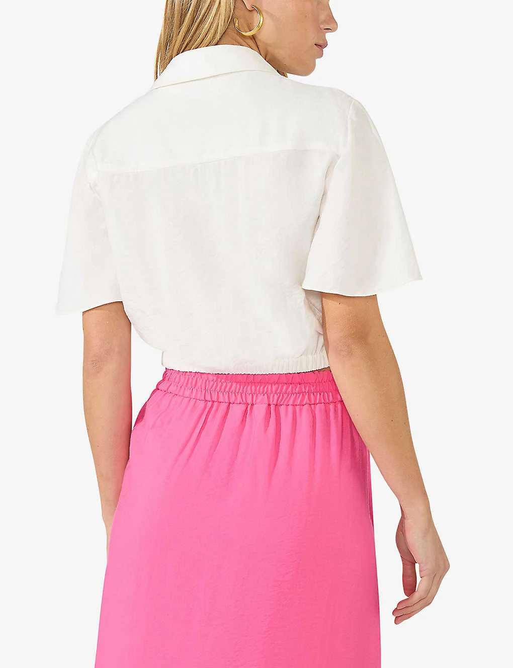 Flutter-sleeve Self-tie Relaxed-fit Woven Shirt 6 Flutter-sleeve Self-tie Relaxed-fit Woven Shirt - Image 4