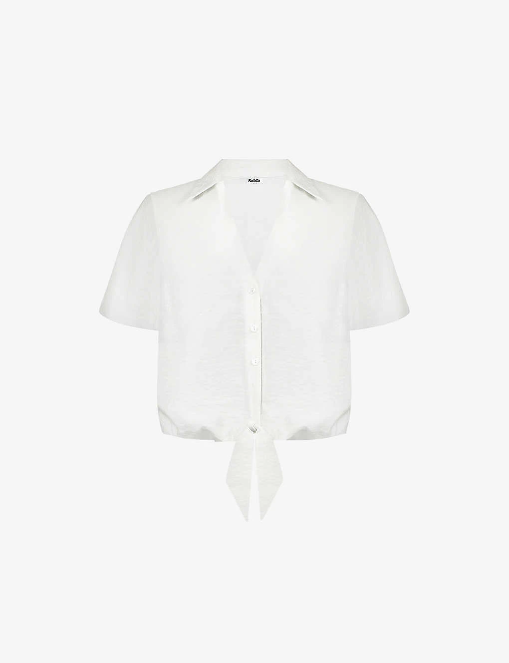 Flutter-sleeve Self-tie Relaxed-fit Woven Shirt 3 Flutter-sleeve Self-tie Relaxed-fit Woven Shirt