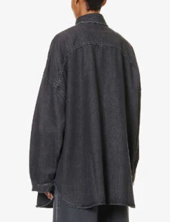 Dallas Oversized Faded-wash Denim Shirt -Ress Clothing Shop R04186445 DARKGREY ALT03