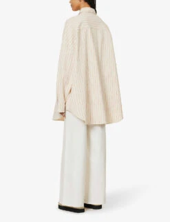 Dallas Oversized Striped Cotton-denim Shirt 10 Dallas Oversized Striped Cotton-denim Shirt -Ress Clothing Shop R04186447 ORANGEPINSTRIPE ALT03