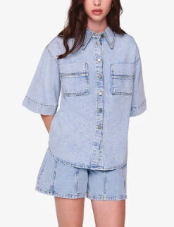 Giana Patch-pocket Oversized Organic-cotton Denim Shirt -Ress Clothing Shop R04186780 EXTRALIGHTWASH ALT02