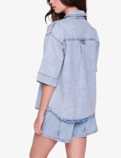 Giana Patch-pocket Oversized Organic-cotton Denim Shirt -Ress Clothing Shop R04186780 EXTRALIGHTWASH ALT03