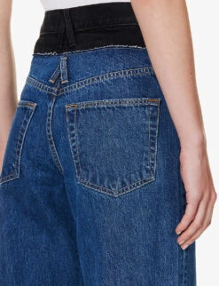 Eva Contrast-waistband Wide-leg Jeans -Ress Clothing Shop R04186801 FORBIDDENVALLEY ALT04