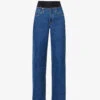 Eva Contrast-waistband Wide-leg Jeans -Ress Clothing Shop R04186801 FORBIDDENVALLEY M