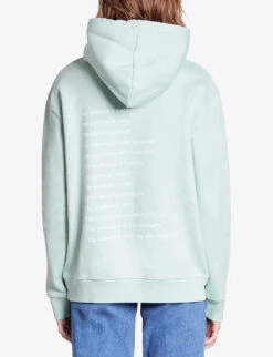 THE KOOPLES Slogan-print Relaxed-fit Cotton Hoody -Ress Clothing Shop R04187730 OCEAN ALT03