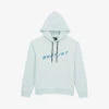 THE KOOPLES Slogan-print Relaxed-fit Cotton Hoody 2 THE KOOPLES Slogan-print Relaxed-fit Cotton Hoody -Ress Clothing Shop R04187730 OCEAN M