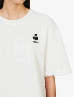 Isabel Marant Etoile Mona Logo-print Cotton-blend Sweatshirt -Ress Clothing Shop R04188802 WHITE ALT04