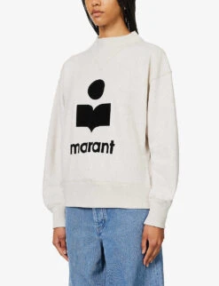 Isabel Marant Etoile Moby Logo-printed Cotton-blend Sweatshirt -Ress Clothing Shop R04188804 ECRU ALT02