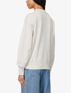 Isabel Marant Etoile Moby Logo-printed Cotton-blend Sweatshirt -Ress Clothing Shop R04188804 ECRU ALT03