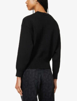 Isabel Marant Etoile Ailys Logo-print Knitted Sweatshirt -Ress Clothing Shop R04188827 BLACK ALT03