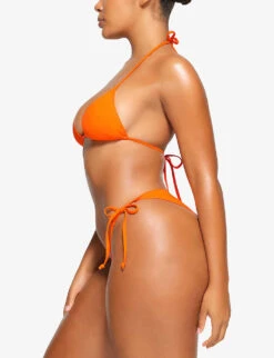 Halterneck Stretch-recycled Nylon Bikini Top -Ress Clothing Shop R04189638 ORANGE ALT02