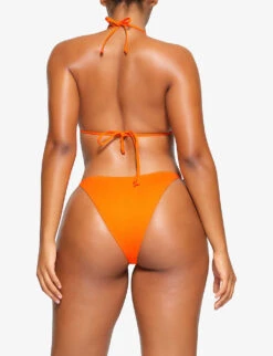 Halterneck Stretch-recycled Nylon Bikini Top -Ress Clothing Shop R04189638 ORANGE ALT03