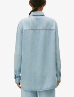 CLAUDIE PIERLOT Calisto Loose-fit Long-sleeve Woven Shirt -Ress Clothing Shop R04189873 DENIMJEAN ALT03