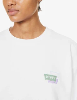 Levis Salinas Brand-embroidered Cotton Sweatshirt 11 Levis Salinas Brand-embroidered Cotton Sweatshirt -Ress Clothing Shop R04191376 CREWMINIBWHITSBR ALT04