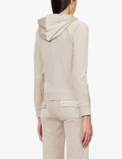 Juicy Couture Logo-embroidered Front-pocket Velour Hoody -Ress Clothing Shop R04191476 STRING509 ALT03