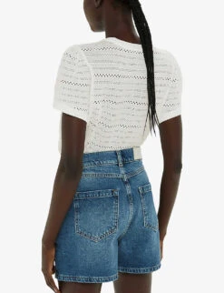 Whistles Broderie Puff-sleeve Relaxed-fit Stretch-cotton Top -Ress Clothing Shop R04191513 CREAM ALT03