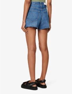 RE/DONE 50s Raw-hem Mid-rise Denim Shorts -Ress Clothing Shop R04192453 BAYFADE ALT03