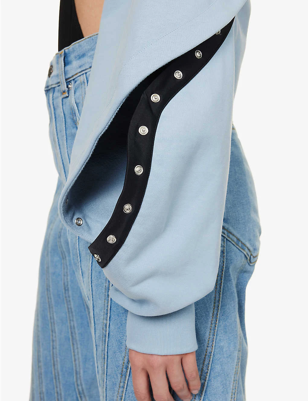 Mugler Asymmetric-hem Cropped Organic-cotton Hoody 7 Mugler Asymmetric-hem Cropped Organic-cotton Hoody - Image 5