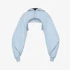 Mugler Asymmetric-hem Cropped Organic-cotton Hoody -Ress Clothing Shop R04192672 LIGHTBLUE M