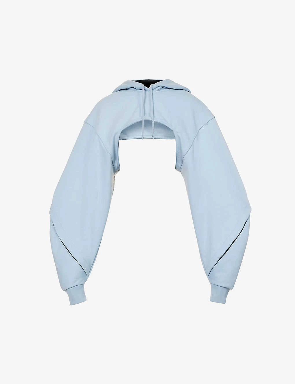 Mugler Asymmetric-hem Cropped Organic-cotton Hoody 3 Mugler Asymmetric-hem Cropped Organic-cotton Hoody