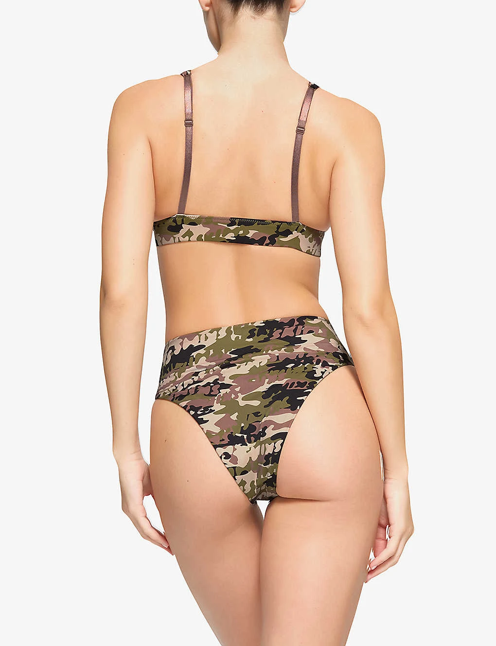 Plunge-neck Camouflage-print Recycled Stretch-nylon Bikini Top 6 Plunge-neck Camouflage-print Recycled Stretch-nylon Bikini Top - Image 4