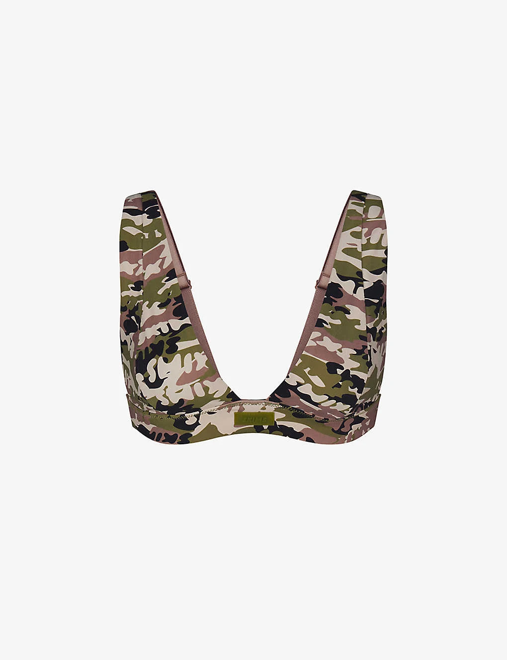 Plunge-neck Camouflage-print Recycled Stretch-nylon Bikini Top 3 Plunge-neck Camouflage-print Recycled Stretch-nylon Bikini Top