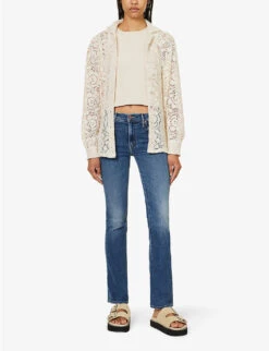 MOTHER Outsider Sneak Slim-flare High-rise Stretch-denim Jeans -Ress Clothing Shop R04193831 DARKANDSTORMYNIGHT ALT01