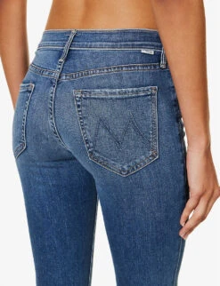 MOTHER Outsider Sneak Slim-flare High-rise Stretch-denim Jeans -Ress Clothing Shop R04193831 DARKANDSTORMYNIGHT ALT05