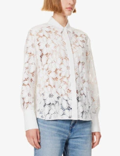 ME AND EM Floral-embroidered Recycled-polyester-blend Blouse 10 ME AND EM Floral-embroidered Recycled-polyester-blend Blouse -Ress Clothing Shop R04194879 SOFTWHITE ALT02