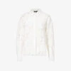 ME AND EM Floral-embroidered Recycled-polyester-blend Blouse -Ress Clothing Shop R04194879 SOFTWHITE M