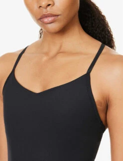 Girlfriend Collective Barre Sweetheart-neck Stretch-recycled-polyester Jumpsuit -Ress Clothing Shop R04196139 BLACK ALT04