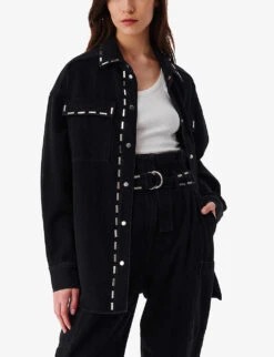 IRO Danil Contrast Top-stitch Denim Shirt -Ress Clothing Shop R04196544 BLA01 ALT02