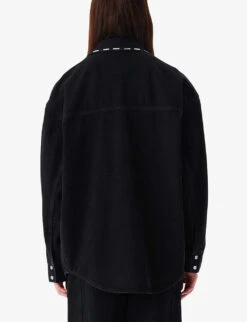 IRO Danil Contrast Top-stitch Denim Shirt -Ress Clothing Shop R04196544 BLA01 ALT03