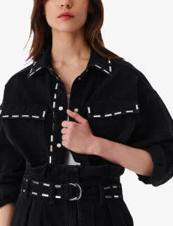 IRO Danil Contrast Top-stitch Denim Shirt -Ress Clothing Shop R04196544 BLA01 ALT04