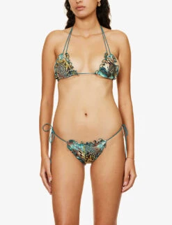 Jaded London Oceana Graphic-pattern Recycled-polyester-blend Bikini Top -Ress Clothing Shop R04197640 PRINT ALT01