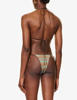 Jaded London Disc-embellished Zigzag Knitted Bikini Top -Ress Clothing Shop R04197643 PRINT ALT02