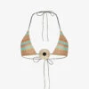 Jaded London Disc-embellished Zigzag Knitted Bikini Top -Ress Clothing Shop R04197643 PRINT M
