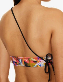 Jaded London Tropical Haze Asymmetric Bikini Top -Ress Clothing Shop R04197672 ABSTRACTFLORALPRINT ALT03