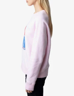 Zadig & Voltaire Upper Graphic-print Cotton-jersey Sweatshirt -Ress Clothing Shop R04198978 POUDRE ALT02
