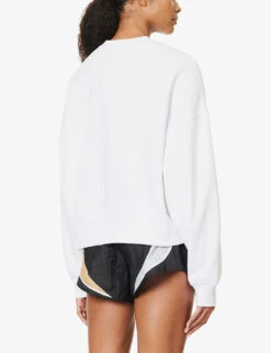 P.E NATION Base Down Logo-print Cotton-blend Sweatshirt 10 P.E NATION Base Down Logo-print Cotton-blend Sweatshirt -Ress Clothing Shop R04199843 OPTICWHITE ALT03