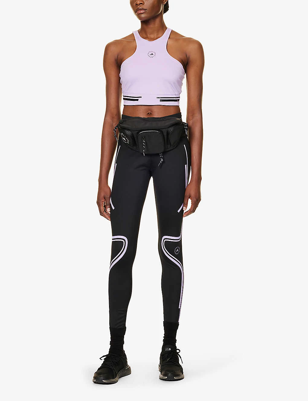 Adidas By Stella Mccartney Brand-print Cropped Slim-fit Recycled-polyester-blend Top 4 Adidas By Stella Mccartney Brand-print Cropped Slim-fit Recycled-polyester-blend Top - Image 2